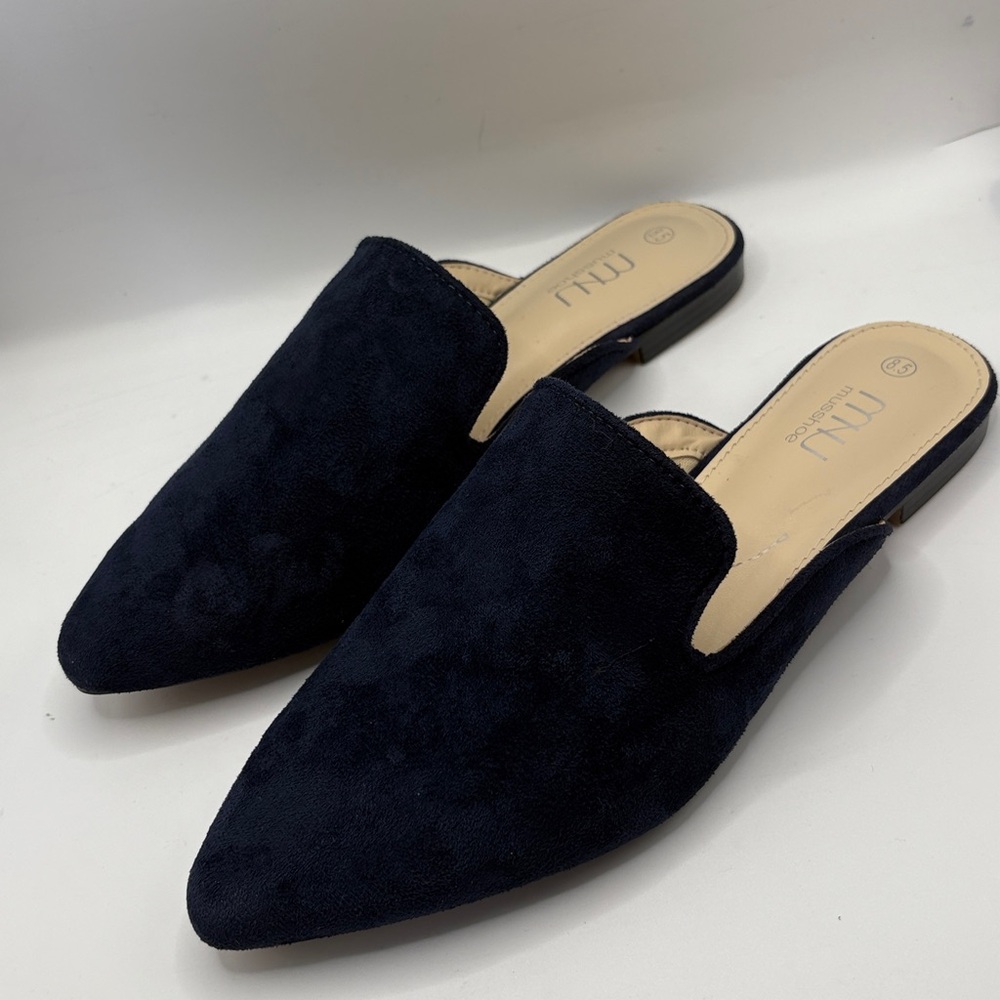 MUSSHOE Women’s Pointed Toe Suede Mules size 8.5 - Picture 6 of 8